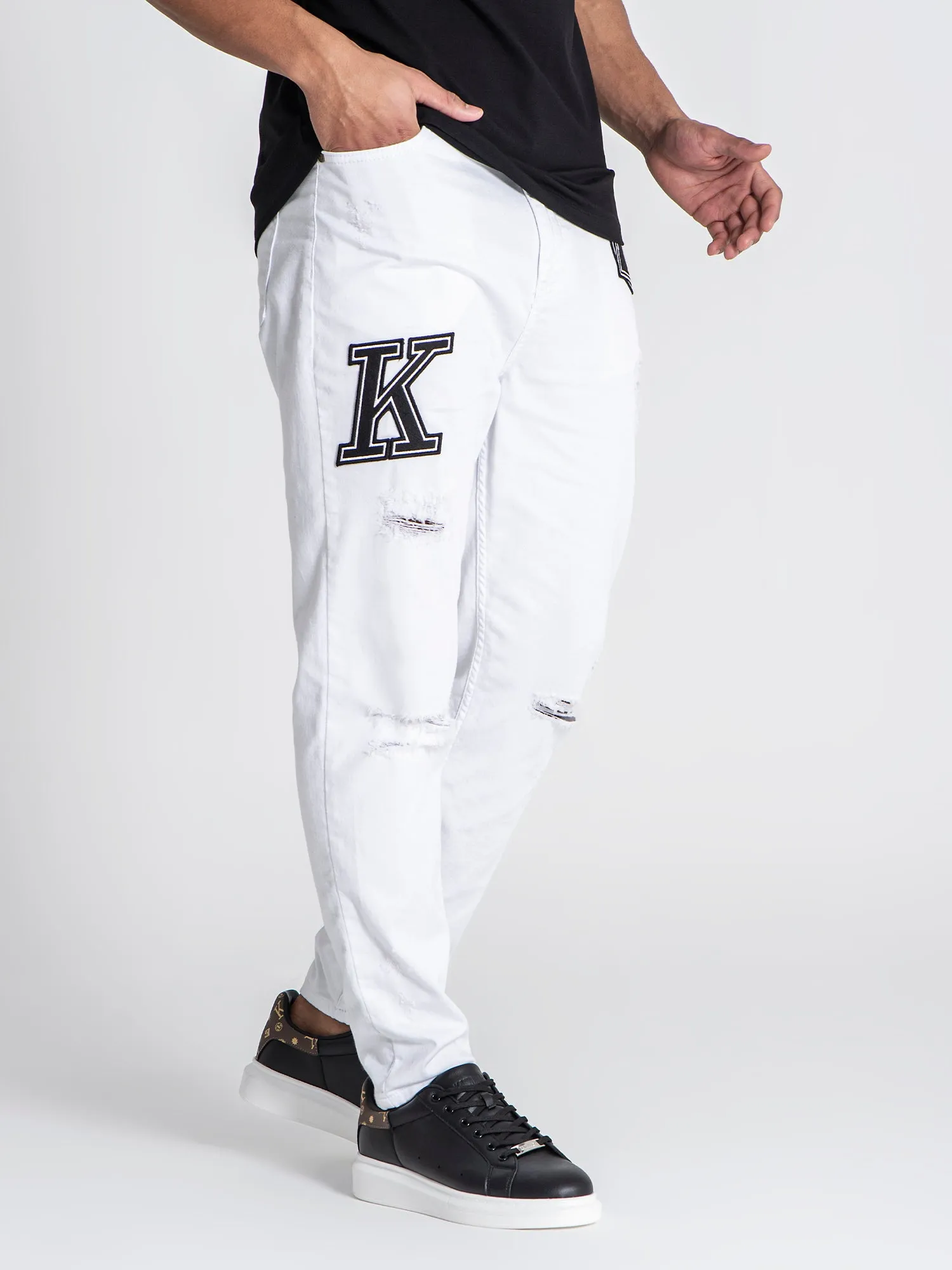 White Collage Jeans