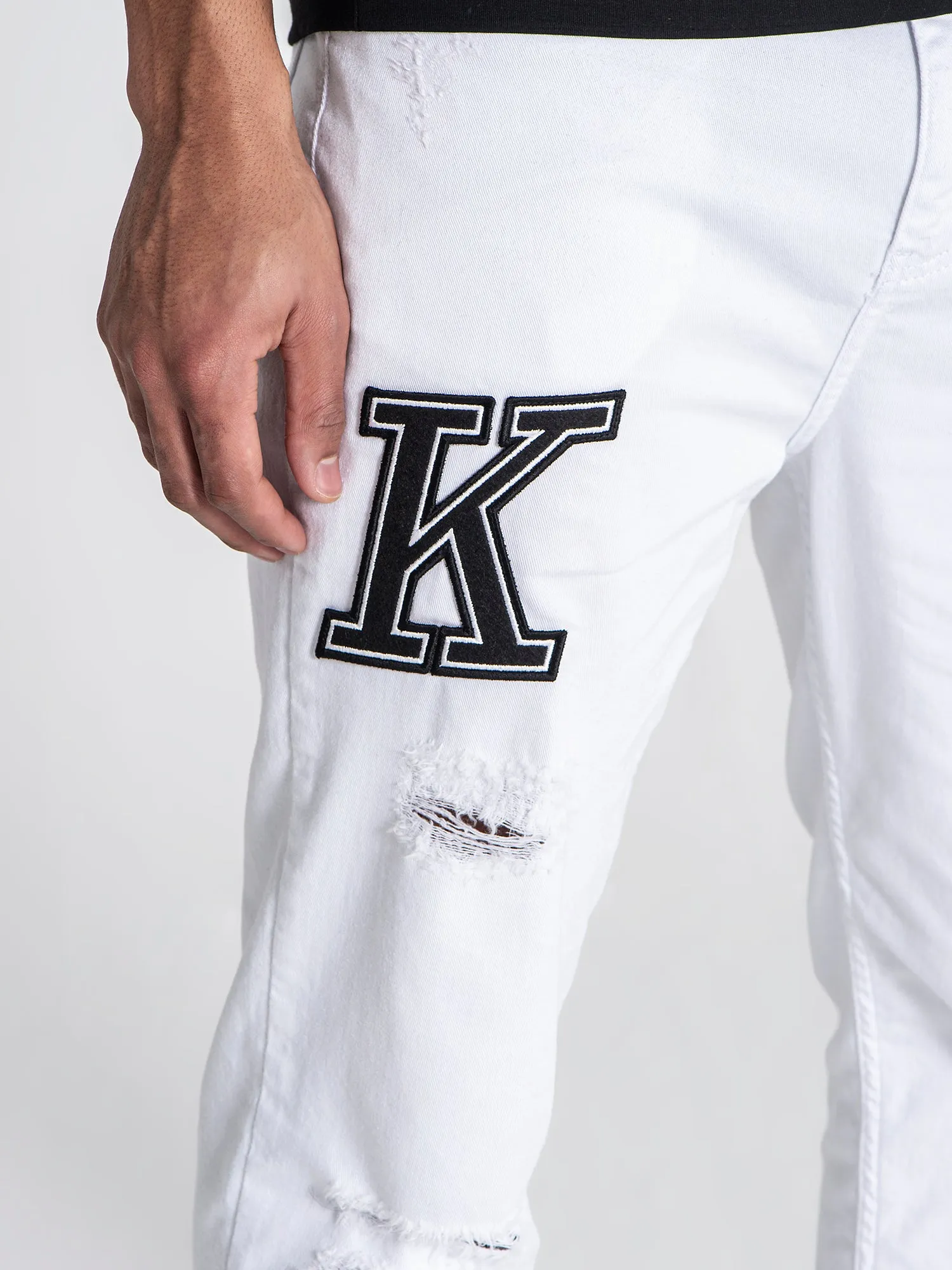 White Collage Jeans