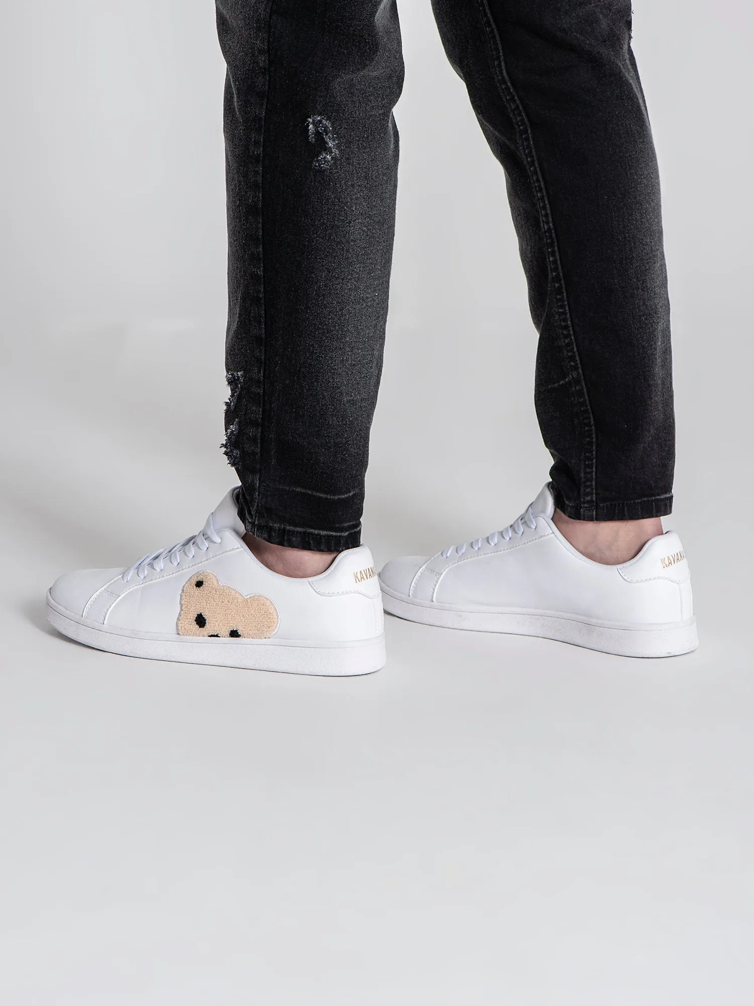White Plush Sneakers