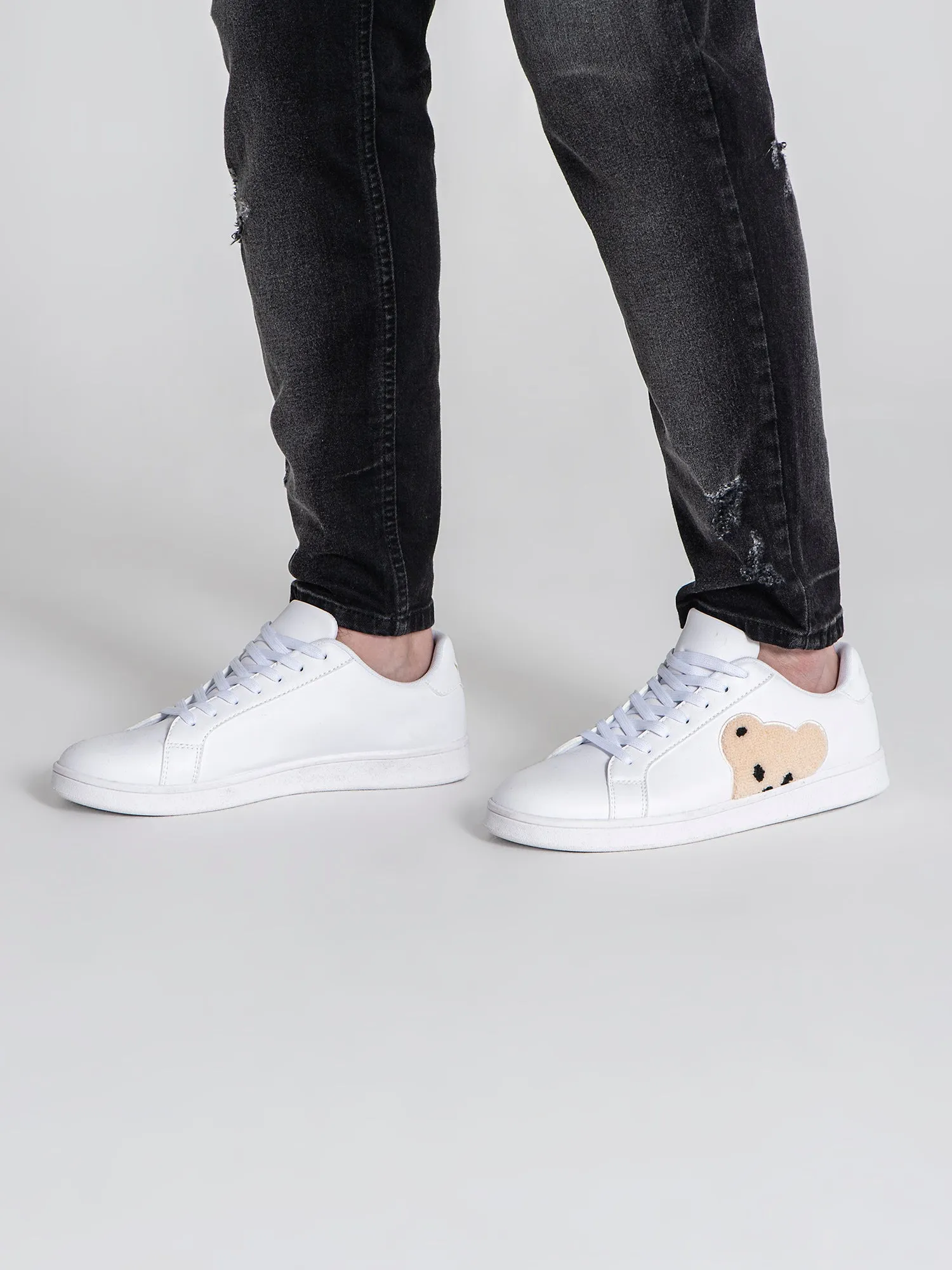 White Plush Sneakers