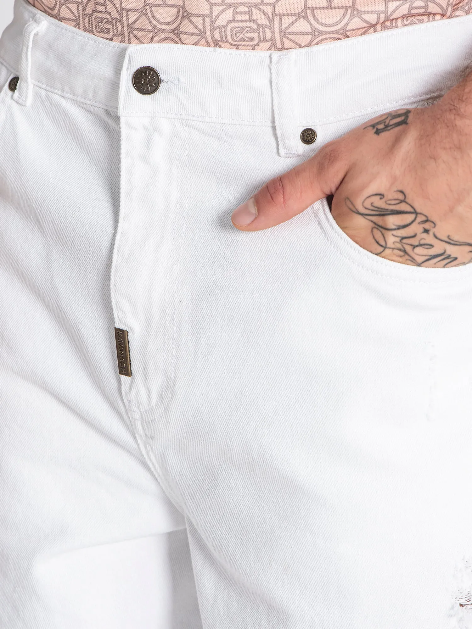 White Rebel Denim Shorts