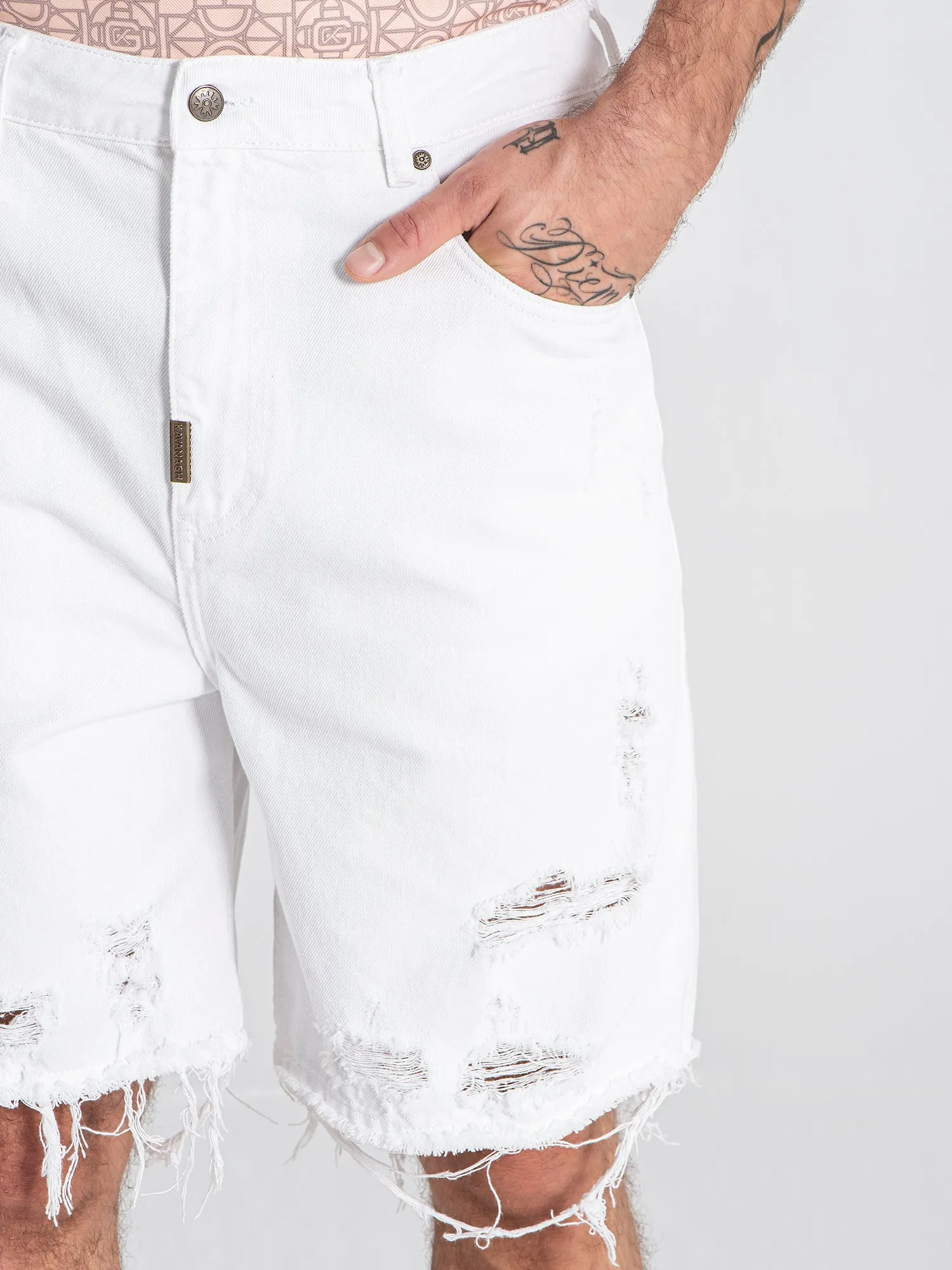White Rebel Denim Shorts