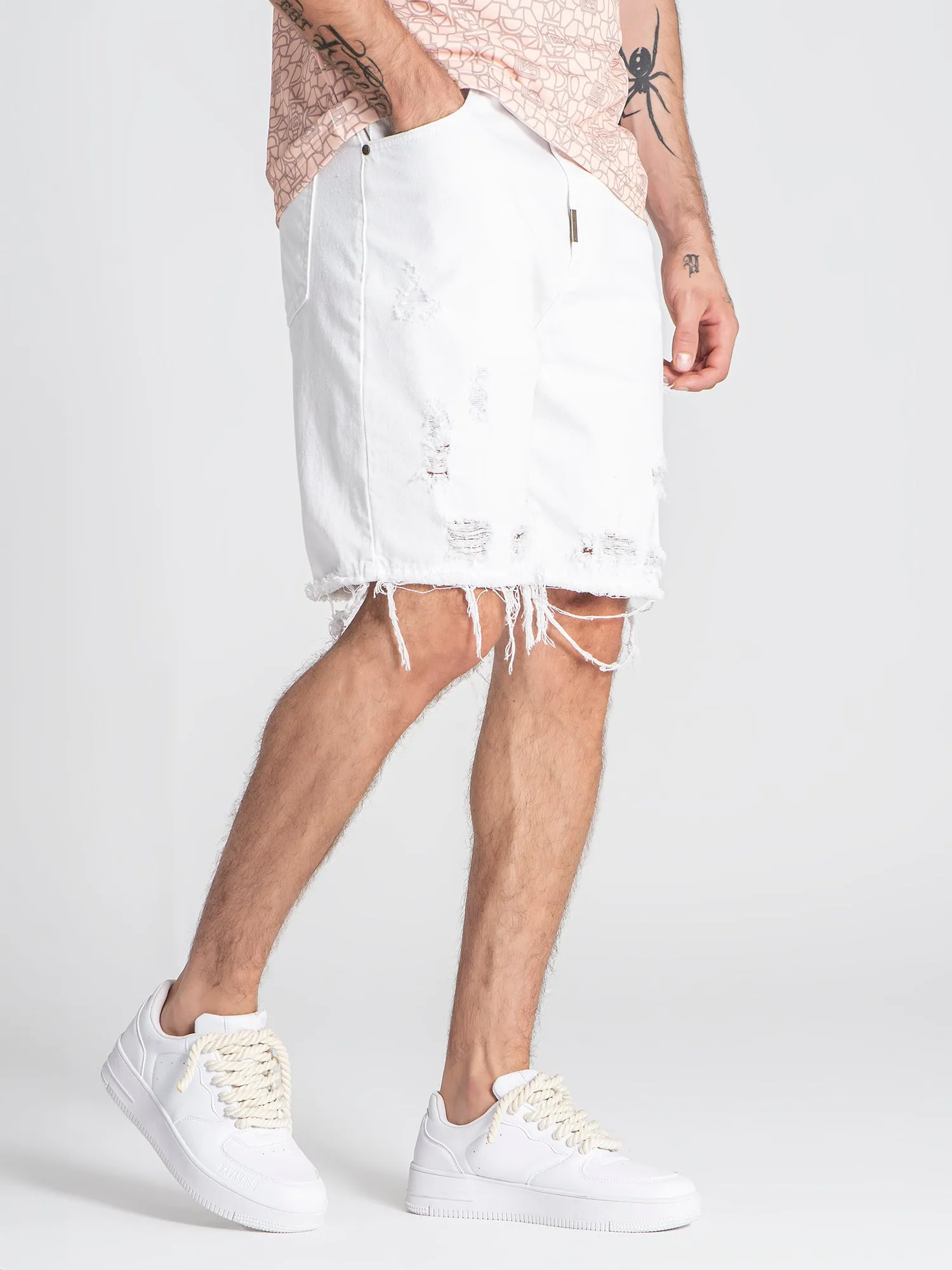 White Rebel Denim Shorts