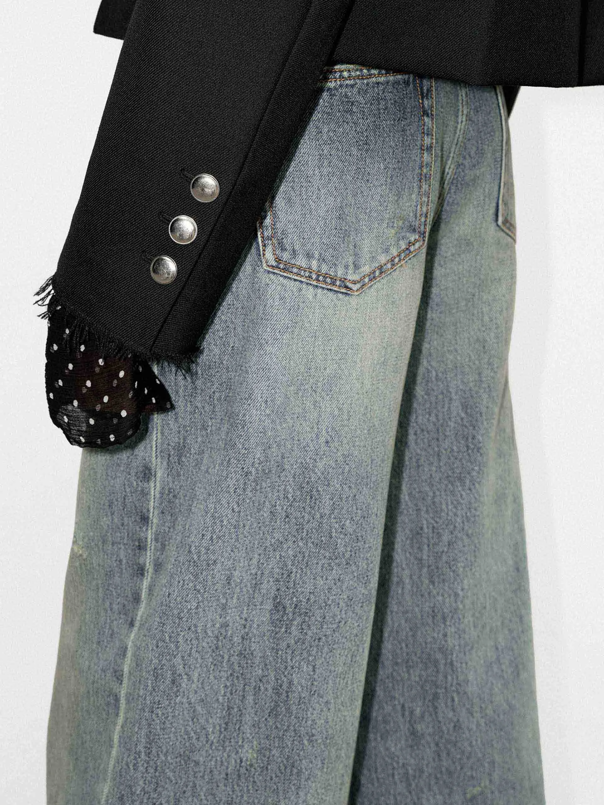 Wide Leg Cotton Jeans