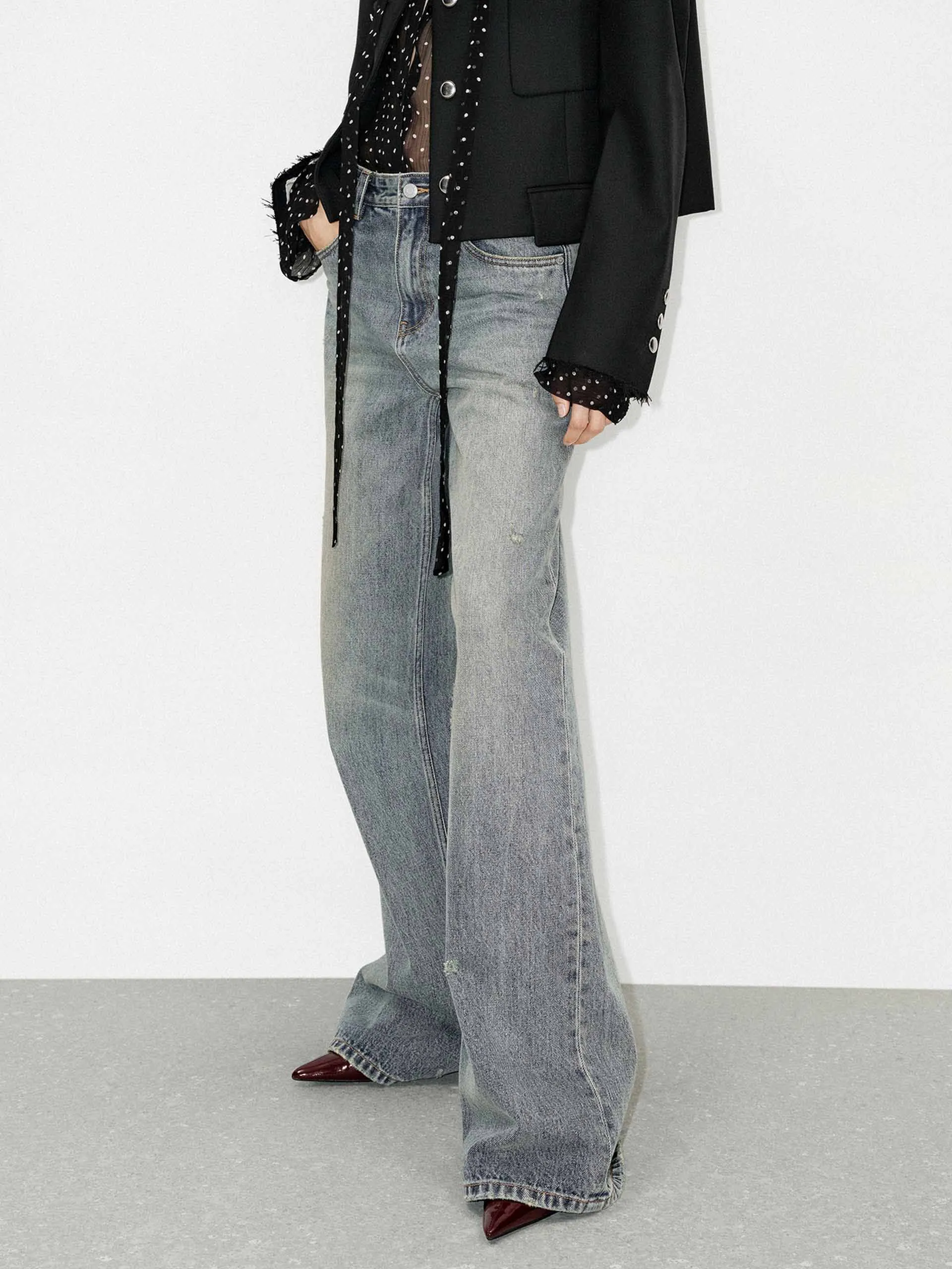 Wide Leg Cotton Jeans