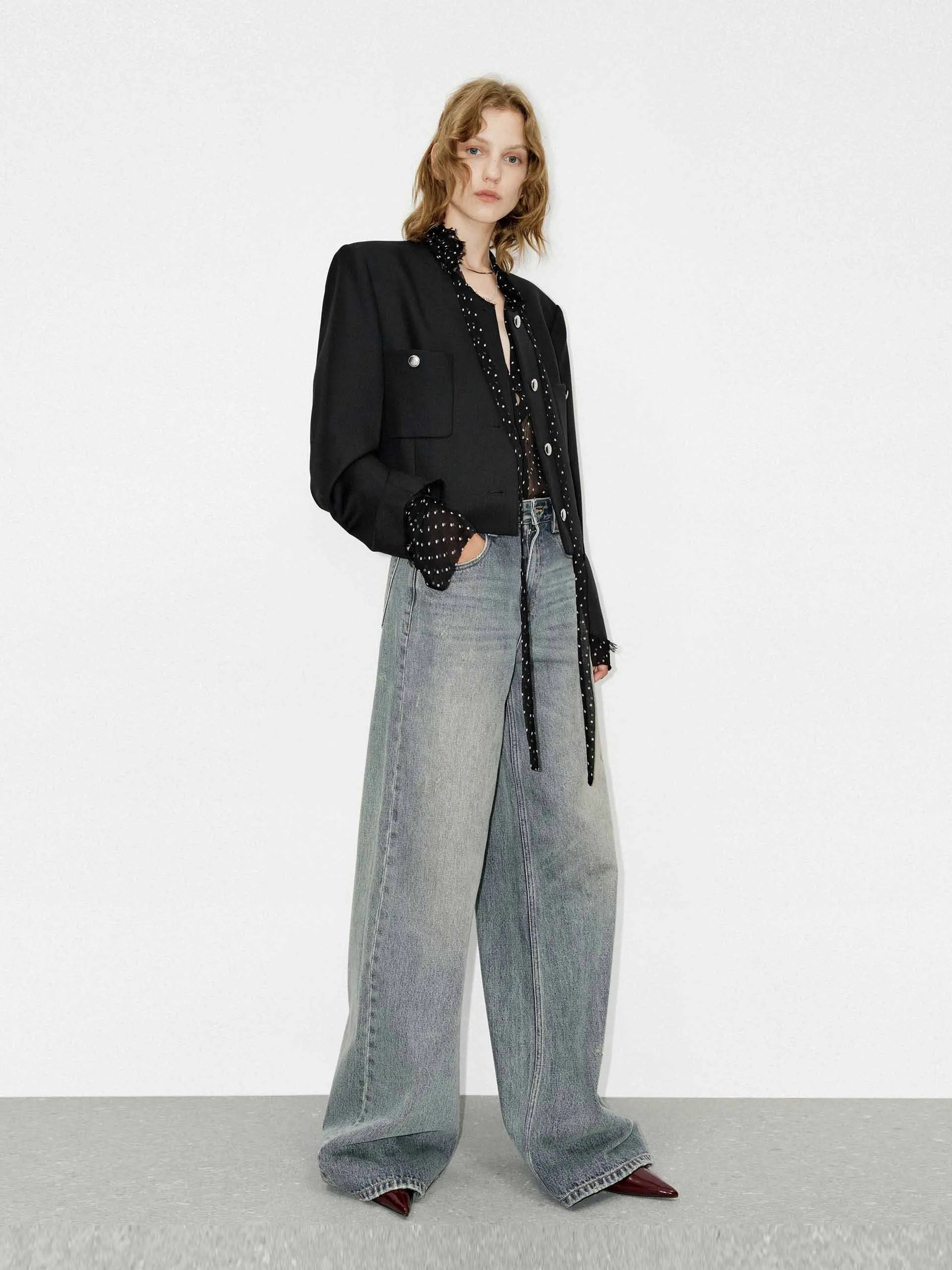 Wide Leg Cotton Jeans