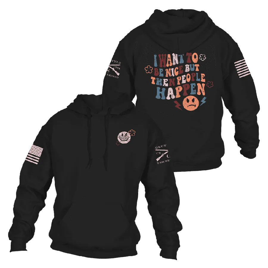 Women's Be Nice Hoodie - Black