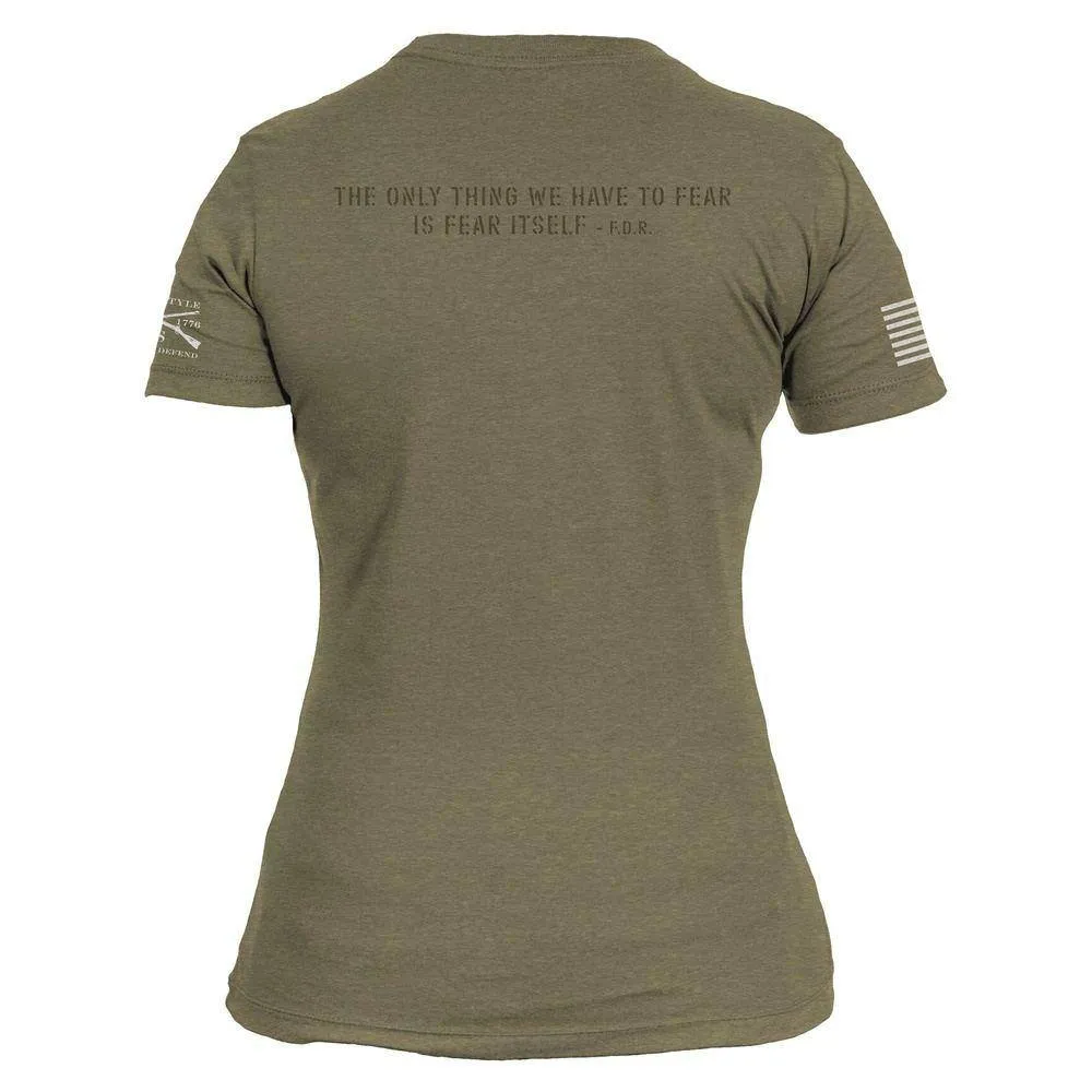 Women's Fear Less Training T-Shirt- Military Green