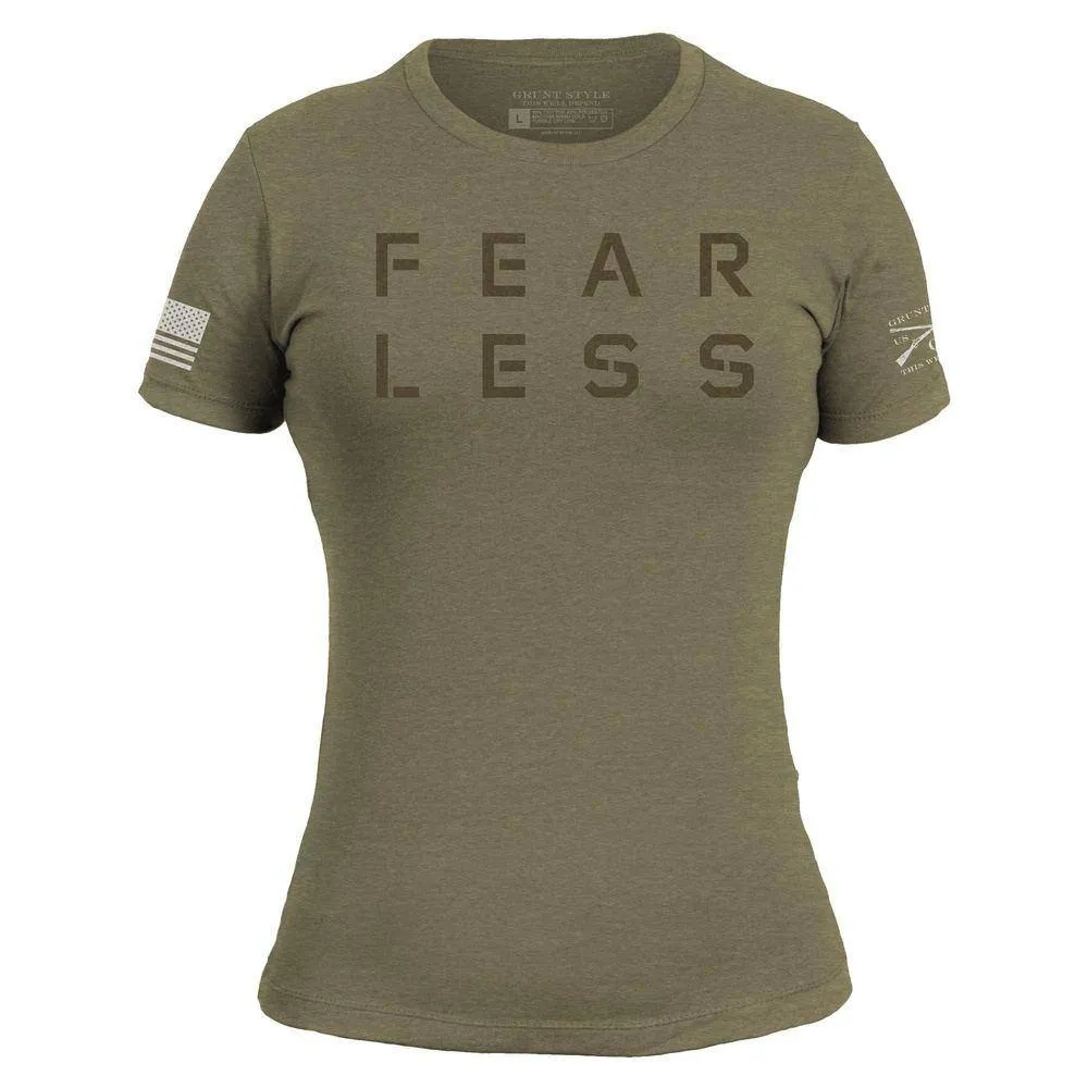 Women's Fear Less Training T-Shirt- Military Green