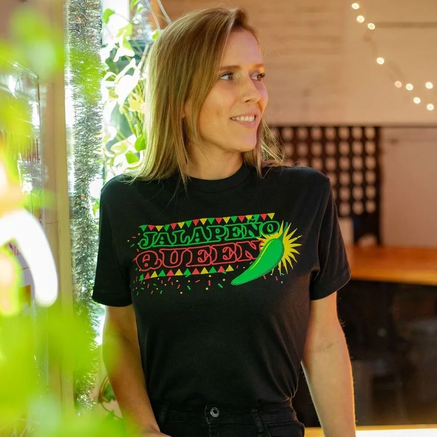 Women's Jalapeno Queen Boyfriend Fit T-Shirt - Black