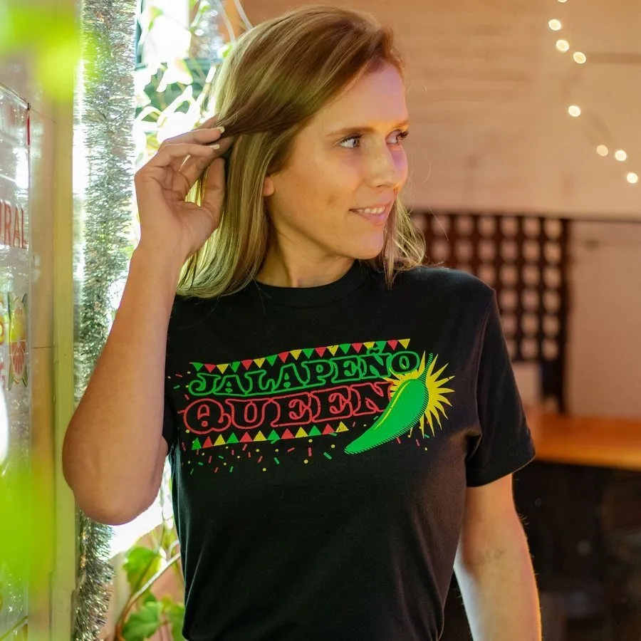 Women's Jalapeno Queen Boyfriend Fit T-Shirt - Black