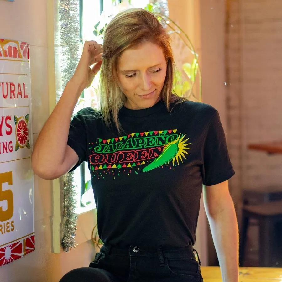 Women's Jalapeno Queen Boyfriend Fit T-Shirt - Black