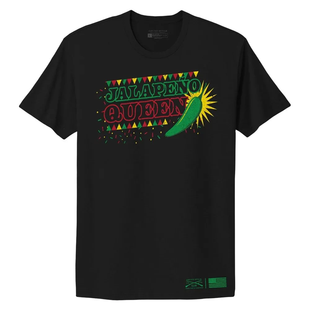 Women's Jalapeno Queen Boyfriend Fit T-Shirt - Black