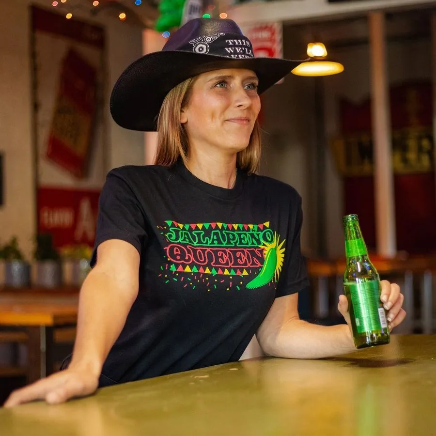 Women's Jalapeno Queen Boyfriend Fit T-Shirt - Black