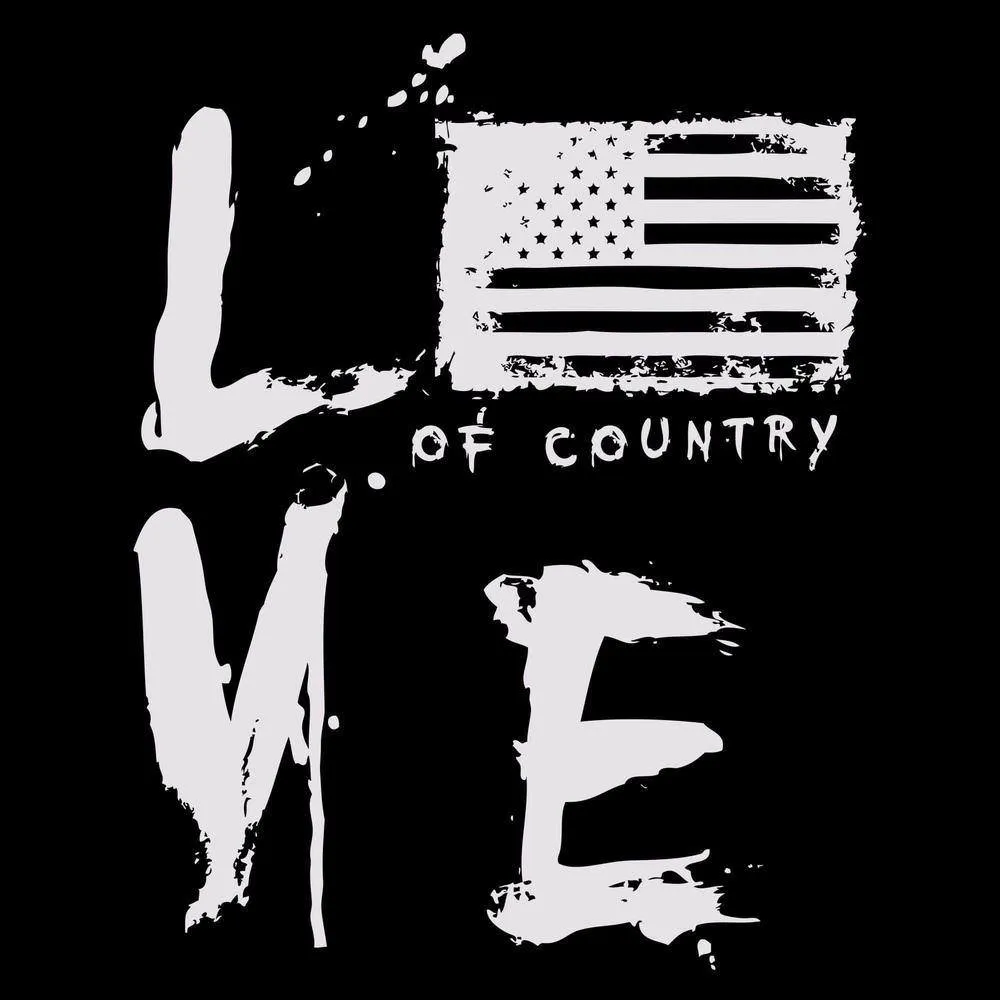 Women's Love of Country V-Neck - Black
