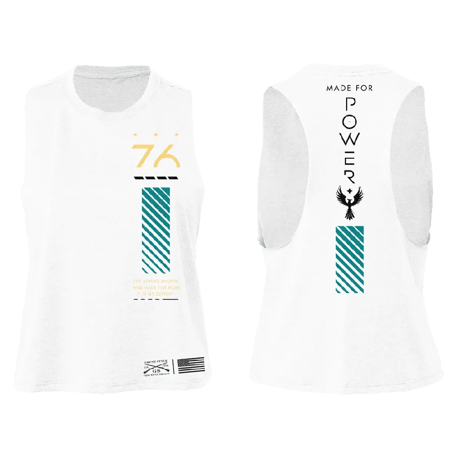 Women's Made For Power Racerback Cropped Tank - White