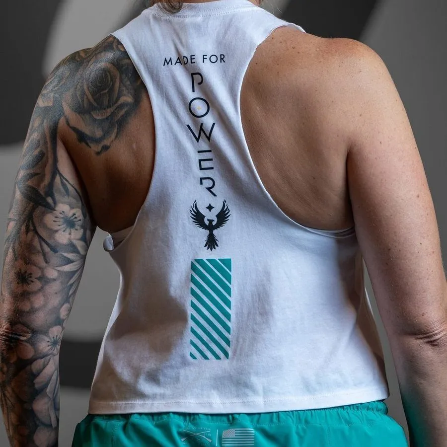 Women's Made For Power Racerback Cropped Tank - White