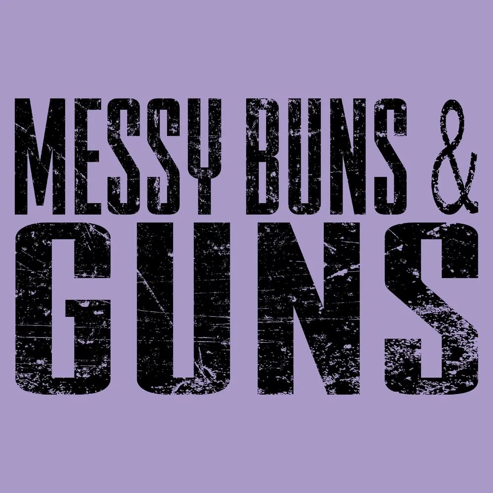 Women's Messy Buns & Guns V-Neck - Lavender