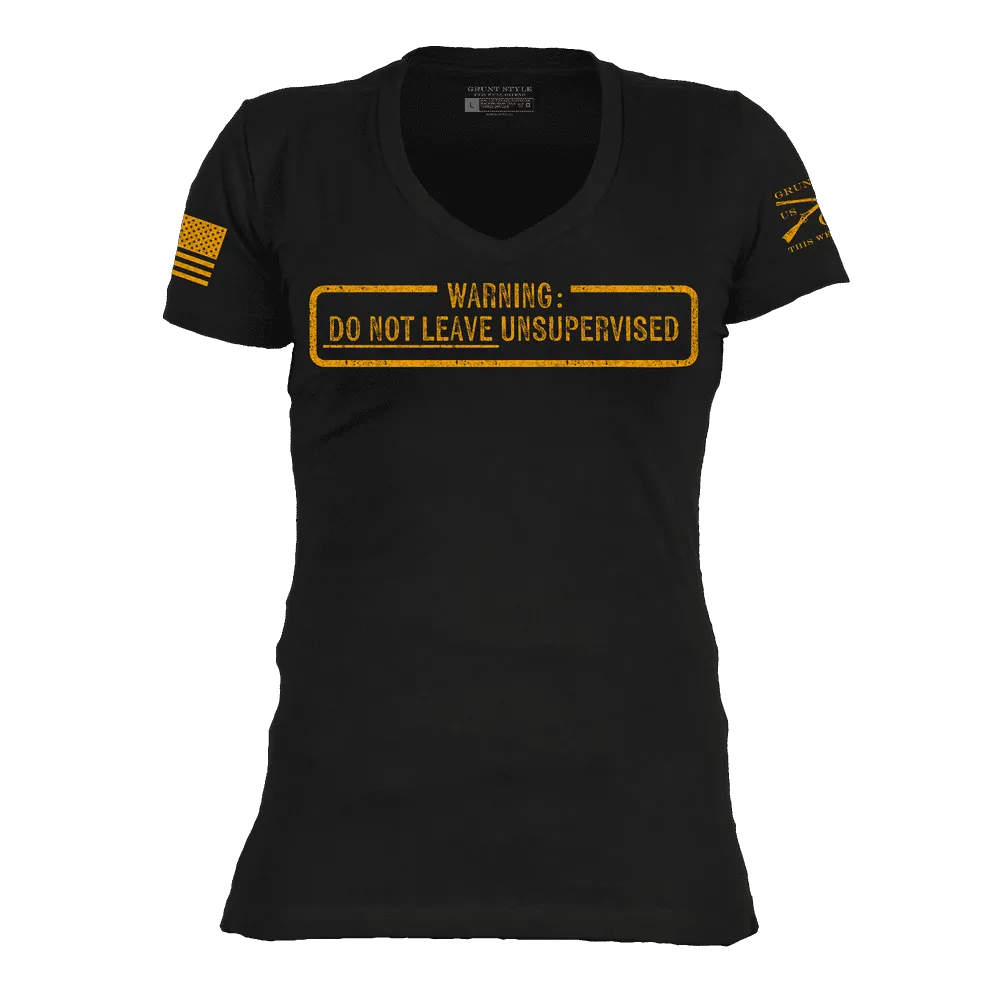 Women's Needs Supervision V-Neck T-Shirt - Black