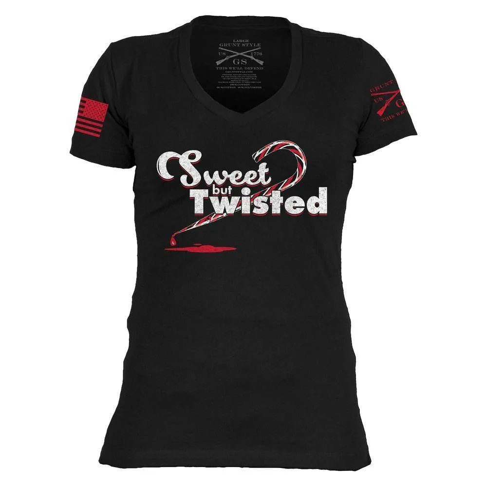 Women's Sweet but Twisted V-Neck Tee - Black