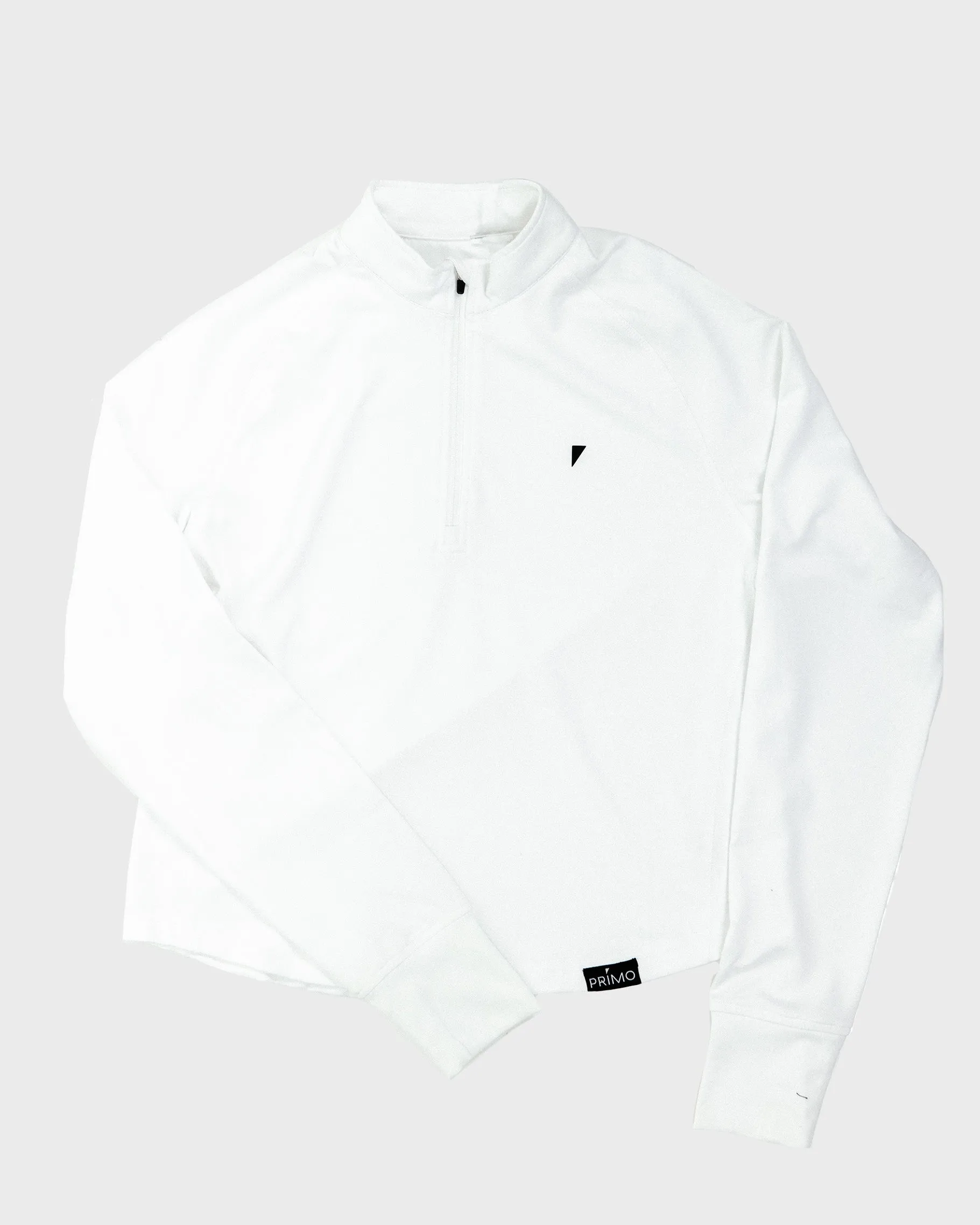 Women's White Crop Quarterzip