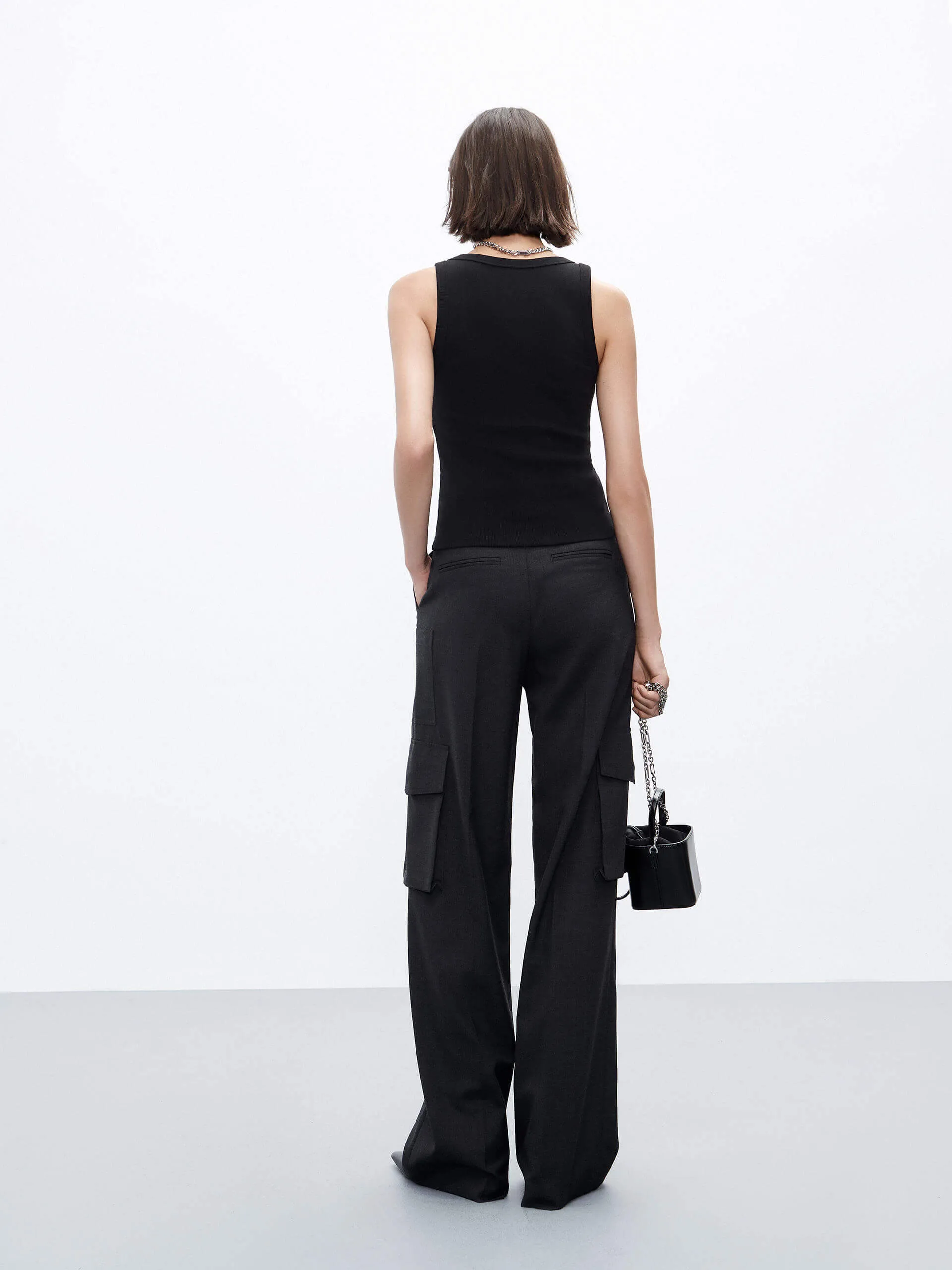Wool Blend Cargo Pants