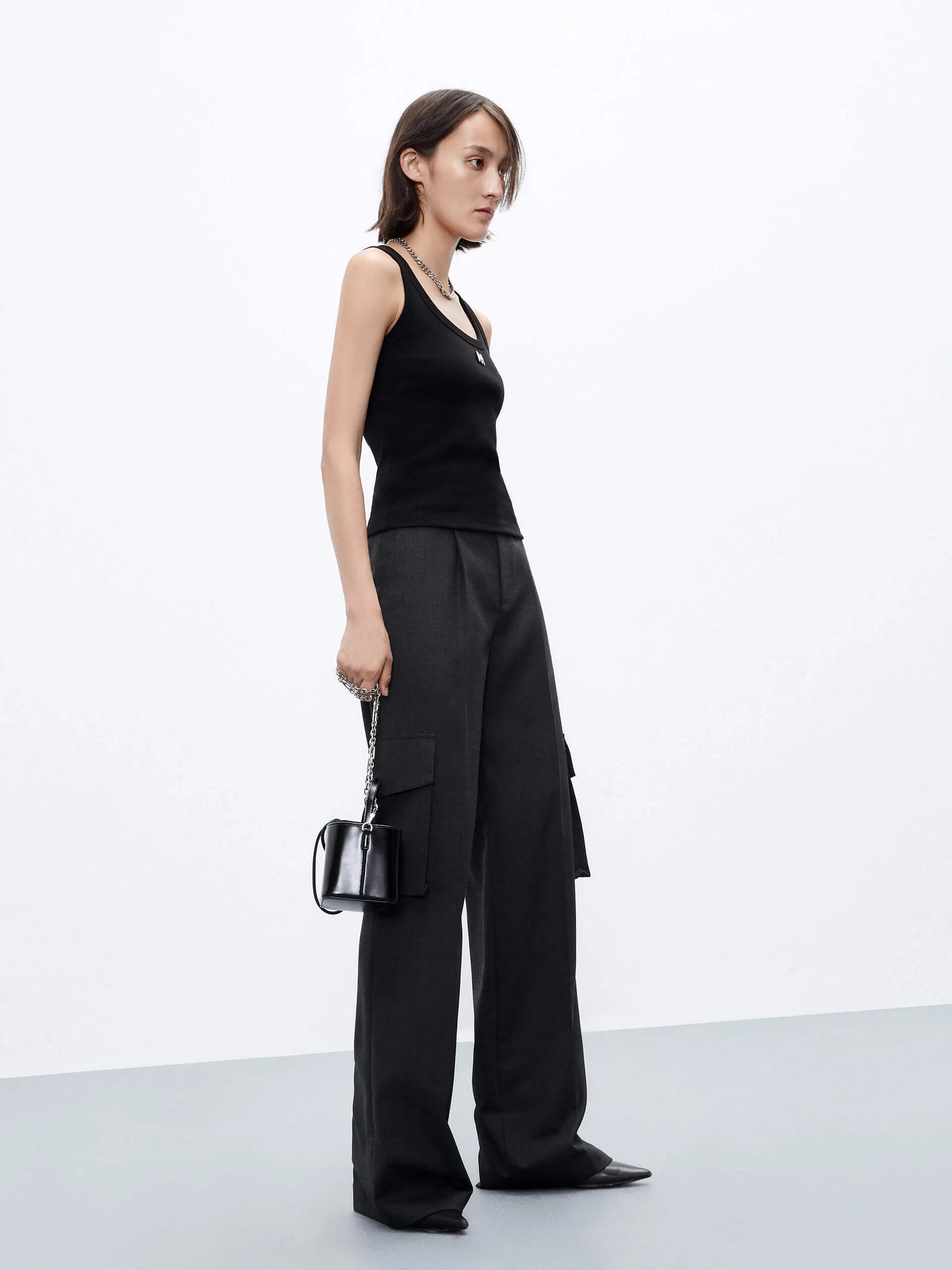 Wool Blend Cargo Pants