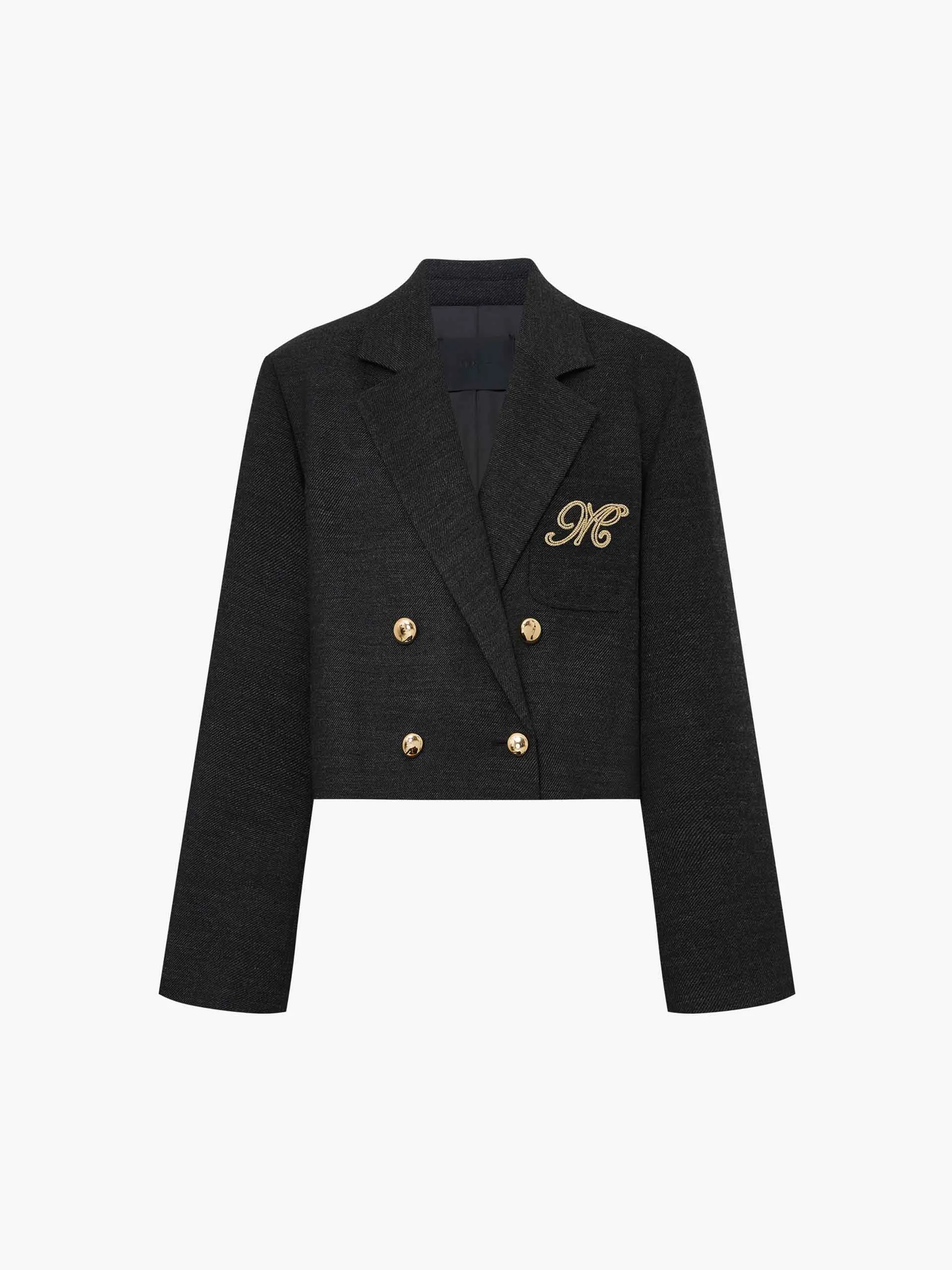 Wool Blend Cropped Blazer