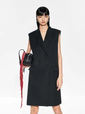 Wool Blend Tailored Dress