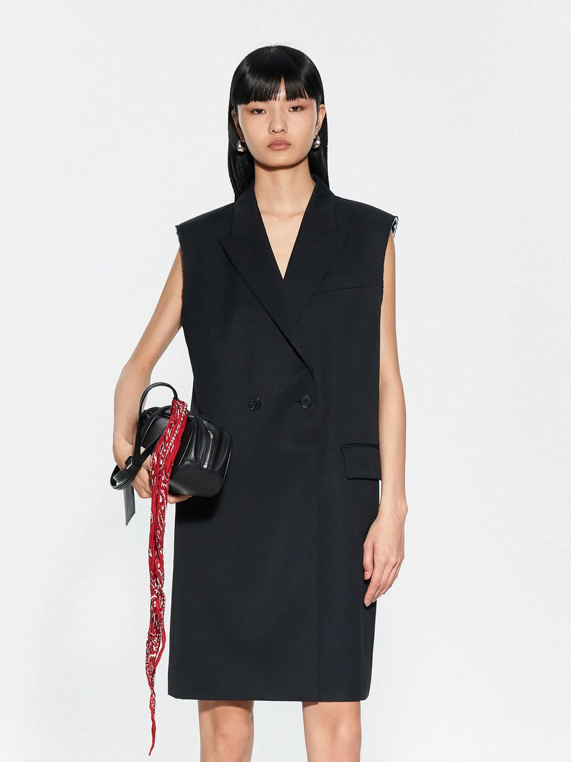 Wool Blend Tailored Dress