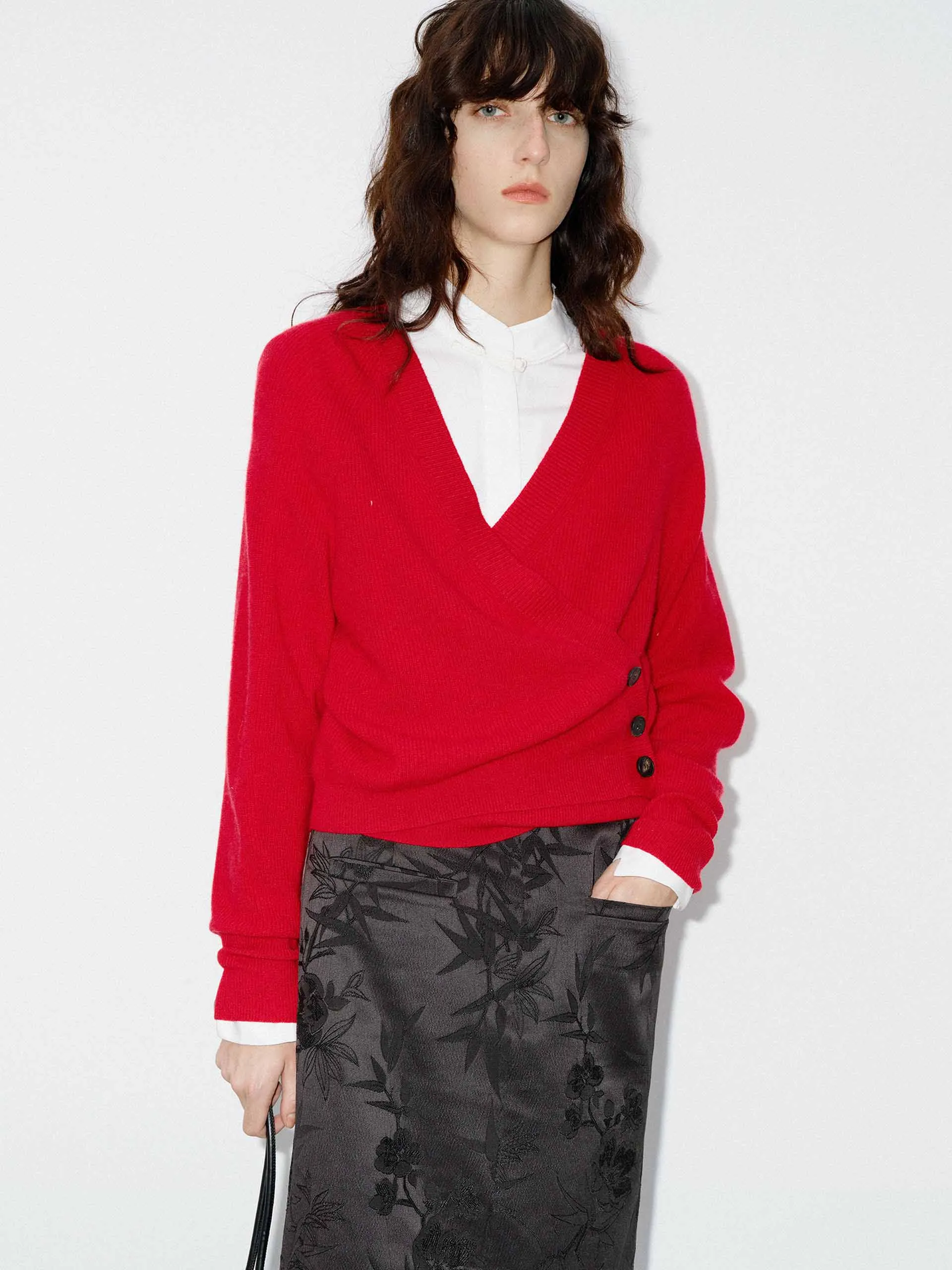 Wrap Detail Wool Sweater