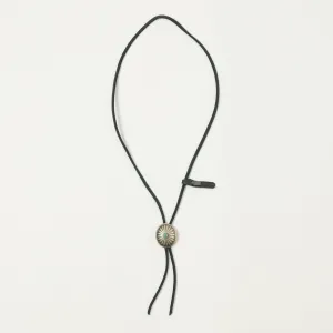 Yuketen Leather Bolo Tie w/Concho - Black