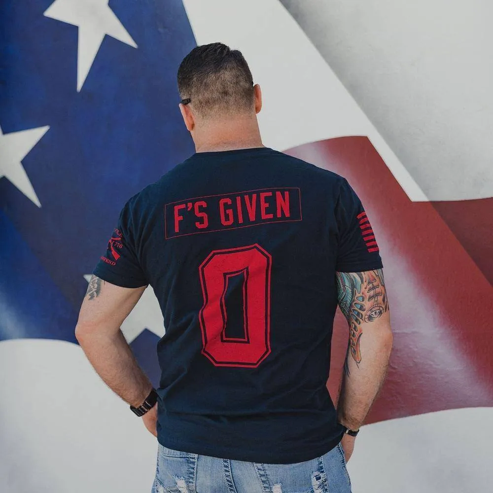 Zero F's Given T-Shirt - Midnight Navy