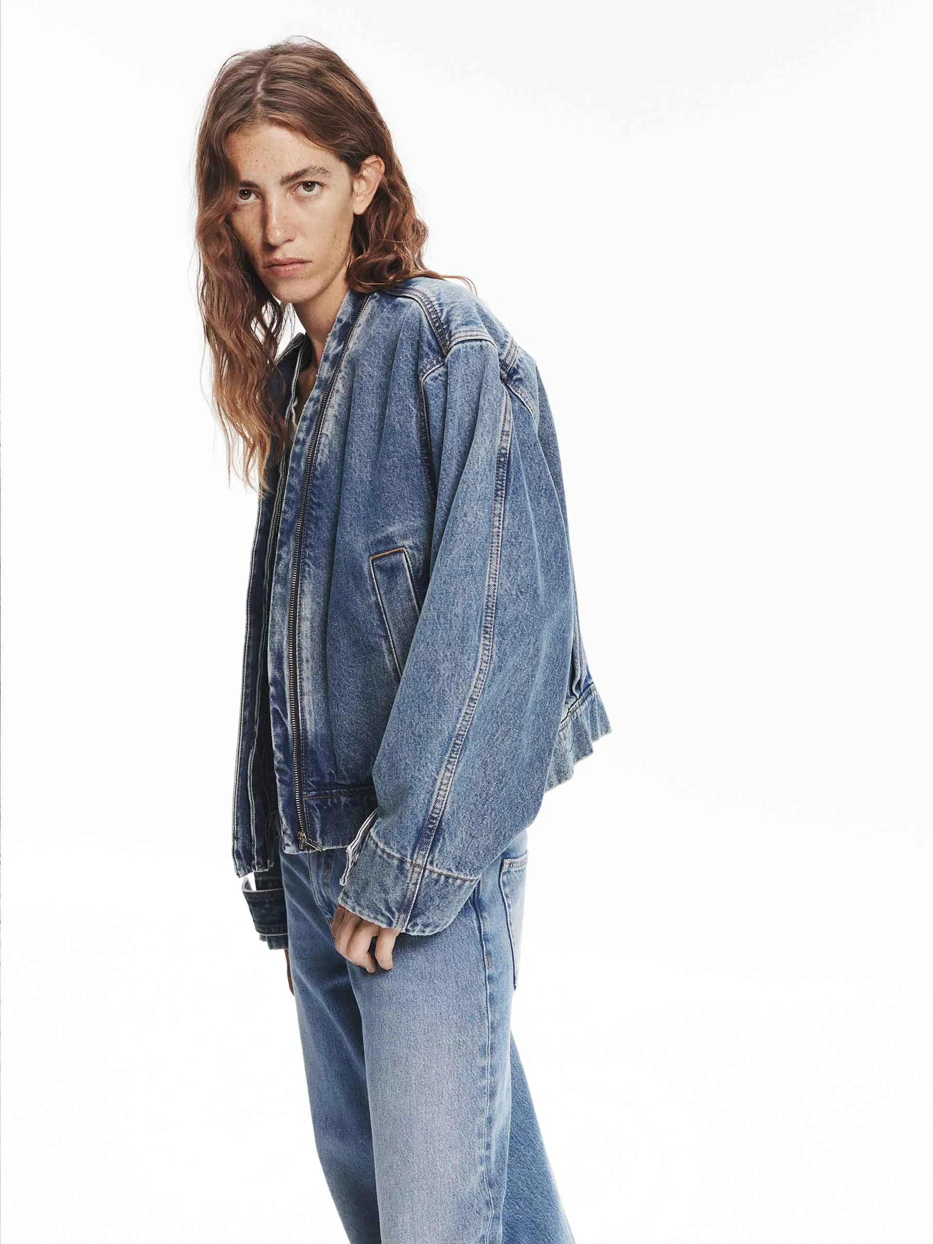 Zip Closure Denim Jacket